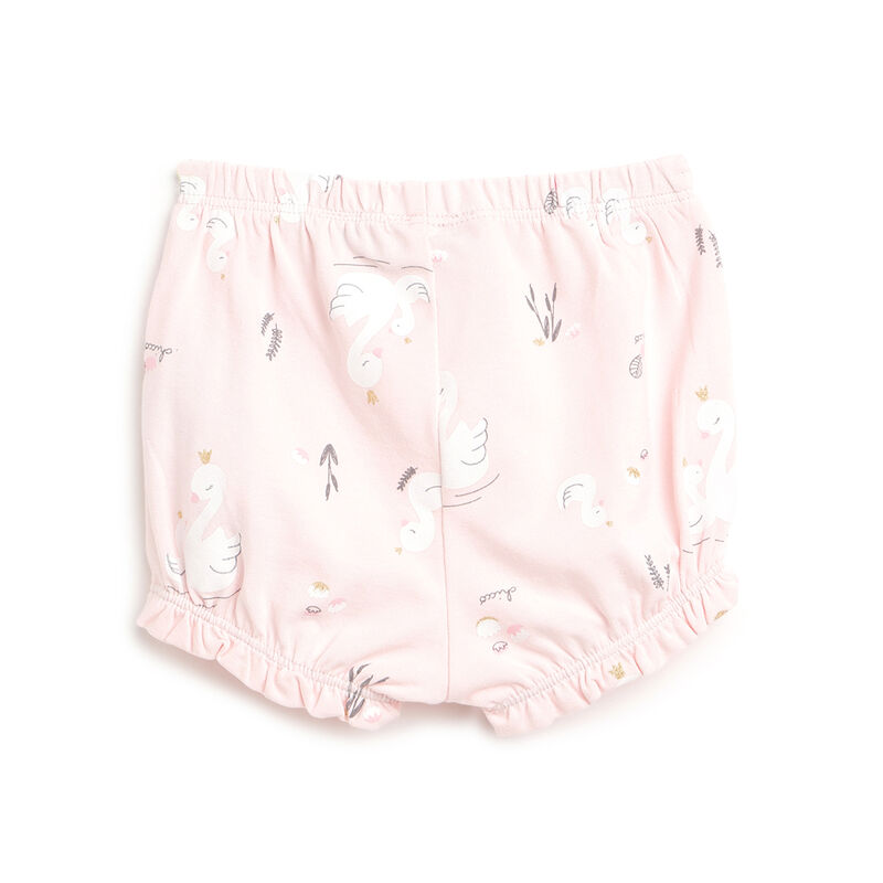 Girls Light Pink Applique Outfit with Short Pants image number 3